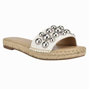 Nine West Blast Espadrille Slides - White - Ireland (MB8079132)